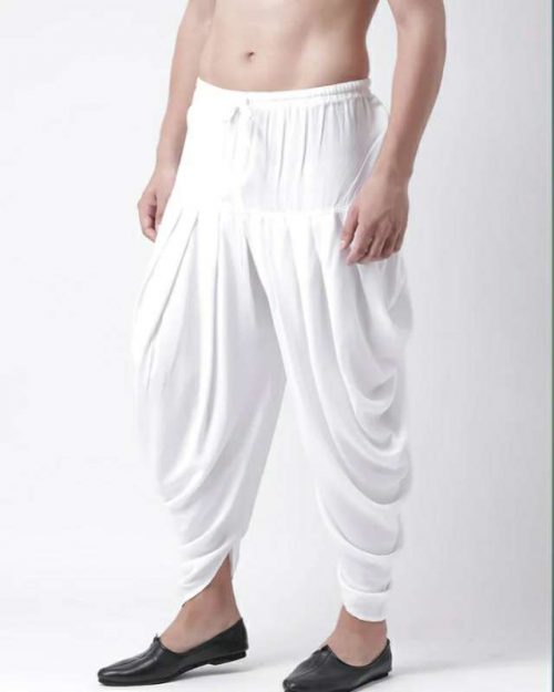 Cotton White Dhoti Free Size - Image 5