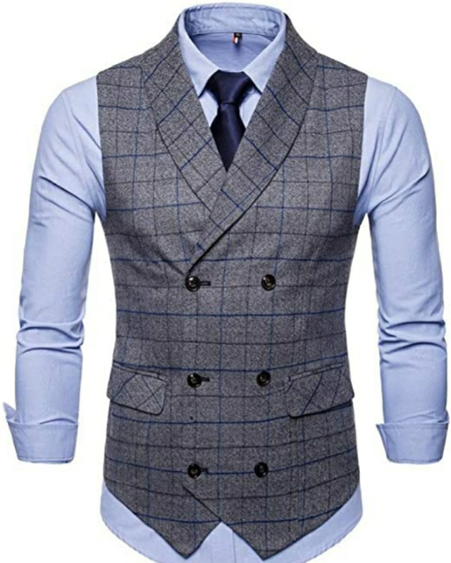 Men's Design V-Neck Slim Fit Collar Jacket+Shirt - Rohida