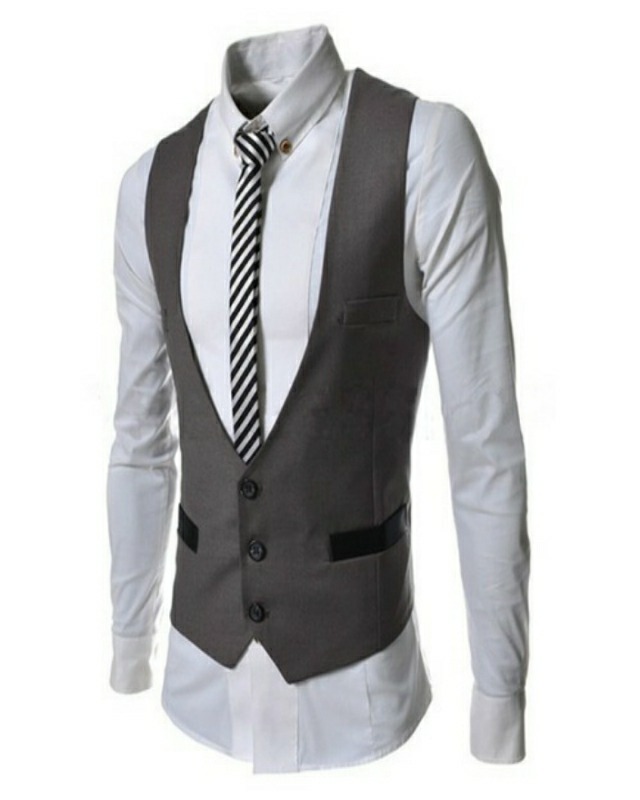 Men's Design U-Neck Slim Fit Jacket+Shirt - Rohida