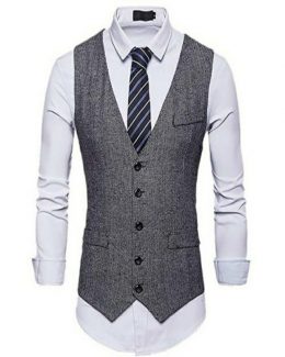 Men’s V-Neck Slim Fit Jacket+Shirt