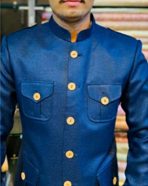 Blue Hunting Jodhpuri  Jacket
