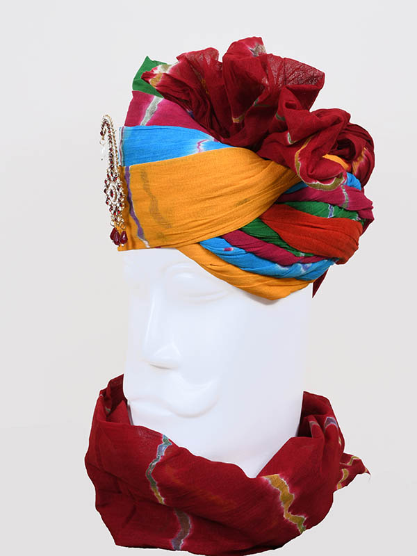 Jodhpuri Pachrangi Leheriya Vilayti Safa - Image 2