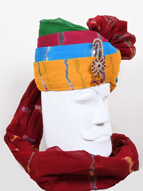 Jodhpuri Pachrangi Leheriya Vilayti Safa - Image 3