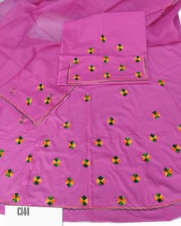 Cotton Suit Single  Colour  Odhana (Woolen Work)