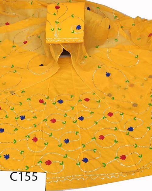 Cotton Suit Single  Colour  Odhana ( Full jaal Work  ) - Image 4