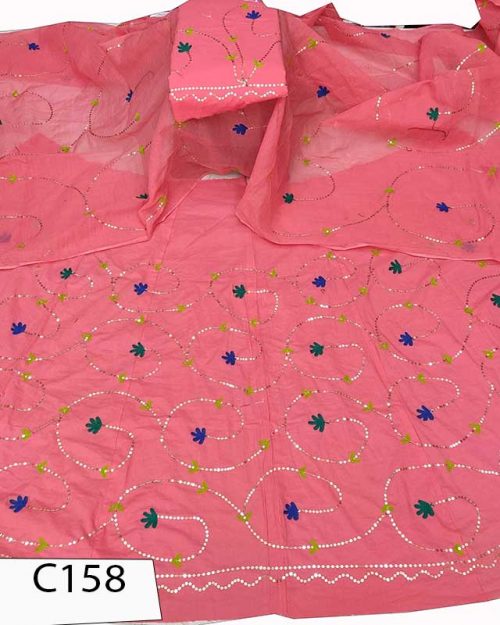 Cotton Suit Single  Colour  Odhana ( Full jaal Work  ) - Image 7