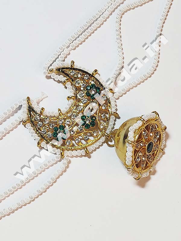 Mathapatti Sheeshful White Maang Tika and Kundan Work for Women