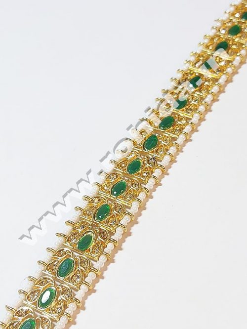 Green Mathapatti  Kundan Work for Women - Image 2