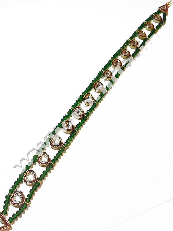 Green Mathapatti Kundan Work for Women