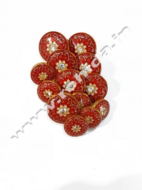 Red Meenakari  Design   Button’s