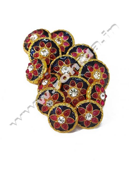 Red Meenakari  Design   Button’s