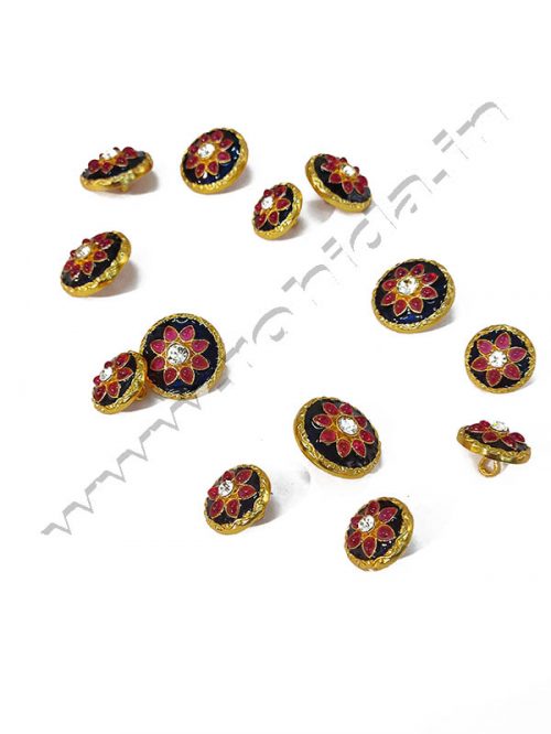 Red Meenakari  Design   Button’s - Image 2