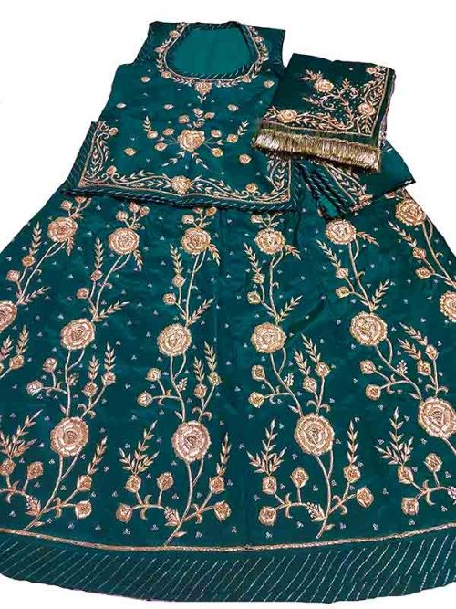 ITALIAN CREEP THAKURJI PYOR ODHNA ZARDOSI HAND WORK