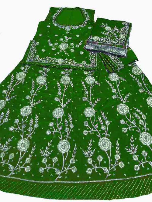 ITALIAN CREEP THAKURJI PYOR ODHNA ZARDOSI HAND WORK