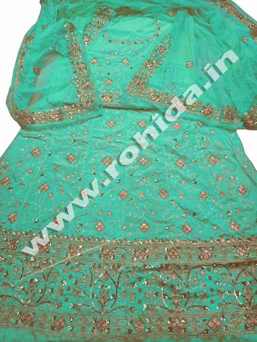 Sea Blue colour  aari taari jarri work thakurji pyor odhna