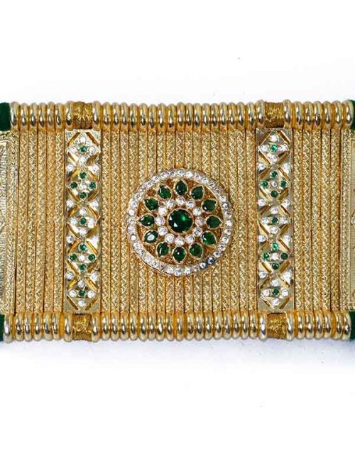 Origanl Gold Look Jadai Rajwadi  Bajubandh With Golden Loom - Image 3