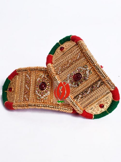 Origanl Gold Look Jadai Rajwadi Bajubandh  Ponchi With Golden Loom