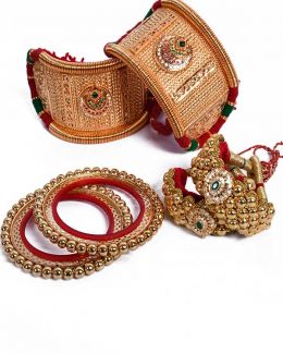 Rajwadi Gold look  Bajubandh combo With Loom