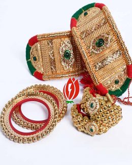 Rajwadi Gold look  Bajubandh combo With Loom