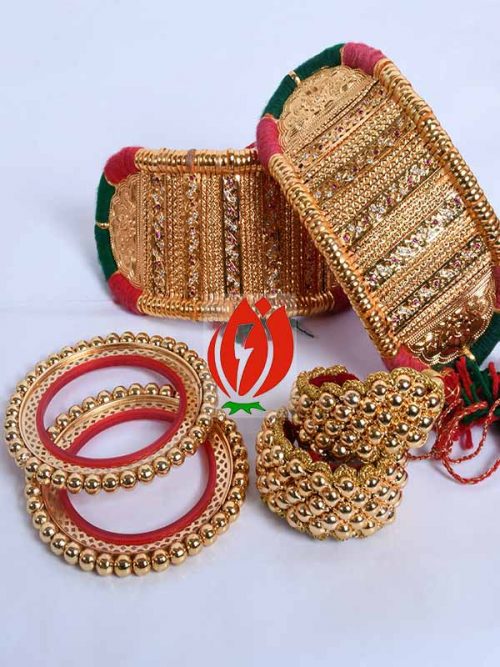 Origanl Gold Look Jadai Rajwadi Bajubandh  Ponchi With Golden Loom