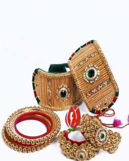 Rajwadi Gold look  Bajubandhcombo With Loom