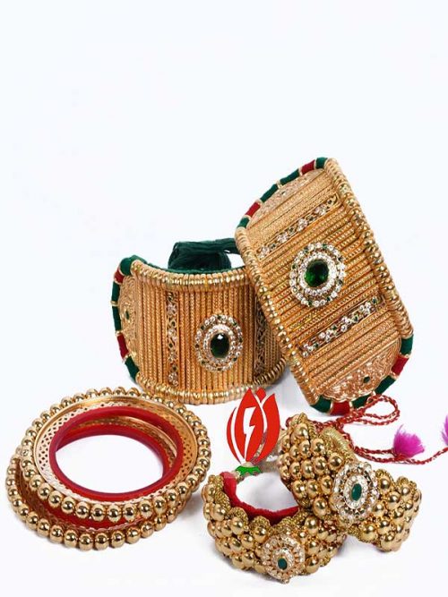 Rajwadi Gold look  Bajubandhcombo With Loom