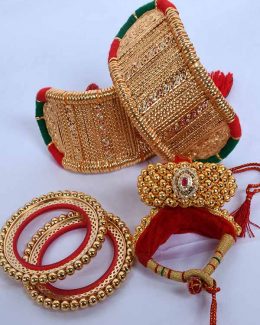 Rajwadi Gold look  Bajubandh combo With Loom