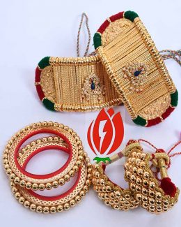 Rajwadi Gold look  Bajubandh combo With Loom