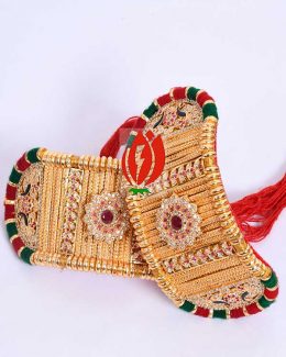 Origanl Gold Look Jadai Rajwadi Bajubandh  Ponchi With Golden Loom
