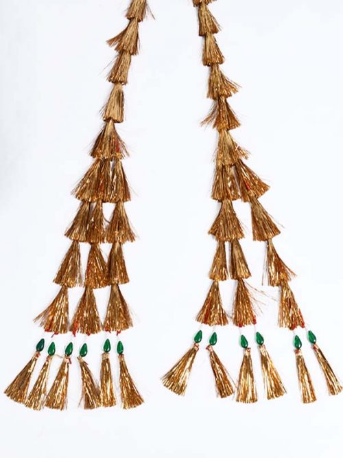 Origanl Gold Look Jadai Rajwadi Bajubandh  Ponchi With Golden Loom combo - Image 2