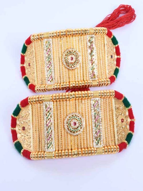 Origanl Gold Look Jadai Rajwadi Bajubandh  Ponchi With Golden Loom