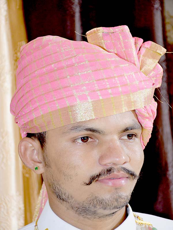 Rajasthani Chanderi Flower Printed Safa - Image 2