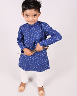 Best Colour Kid’s Print Kurta with  Pajama