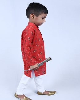Best Colour Kid’s Print Kurta with  Pajama
