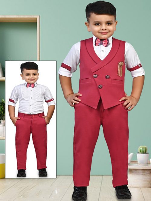 Stylish Kid's Boy's Shirt With Jacket Set