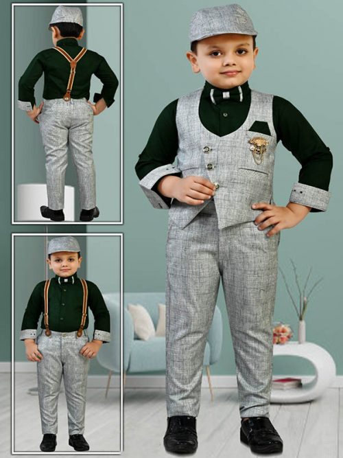 Stylish Kid's Boy's Shirt With Jacket Set