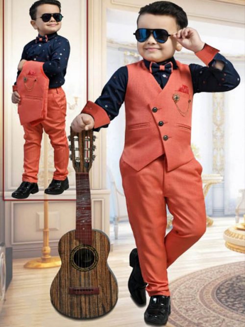 Stylish Kid's Boy's Shirt With Jacket Set