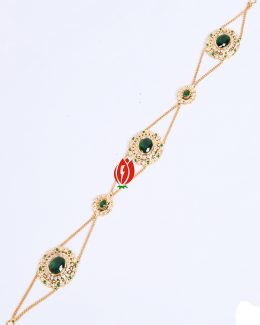 Green Colour  Mathapatti jadai Work And  for Women