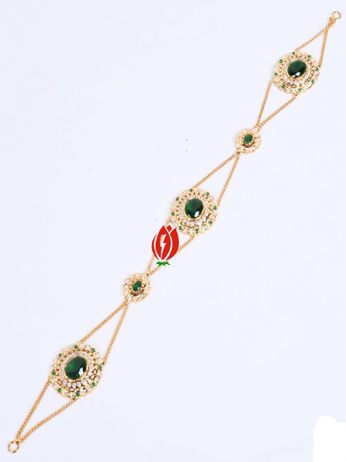 Green Colour  Mathapatti jadai Work And  for Women