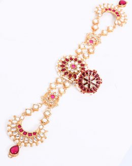 Mhroon Colour  Mathapatti  Kundan Work