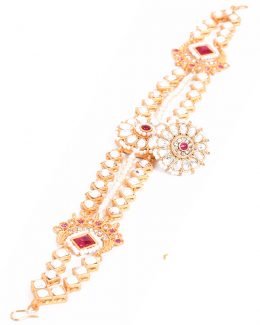 Red Colour  Mathapatti  Kundan Work And Meenakaari for Women