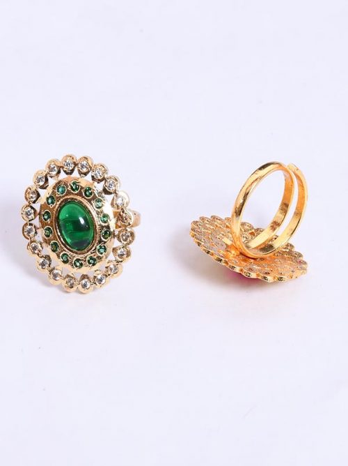 Rajwada Rings Goldlook Jadai Hand setting