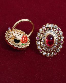 Rajwada  Goldlook  Ring Jadai Hand setting