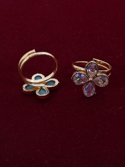 Rajwada Goldlook Rings Jadai Hand setting