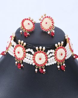 Rajwadi Jadau Cheekset Jewellery