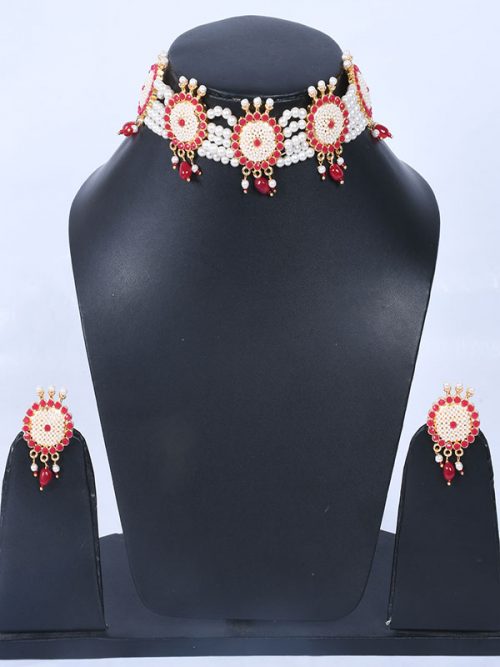 Rajwadi Jadau Cheekset Jewellery - Image 2