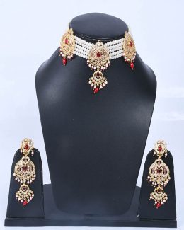 Rajwadi Jadau  Cheekset Jewellery