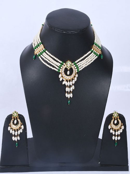 Rajwadi  Artificial jadau Cheekset Jewellery
