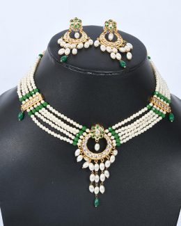Rajwadi  Artificial jadau Cheekset Jewellery