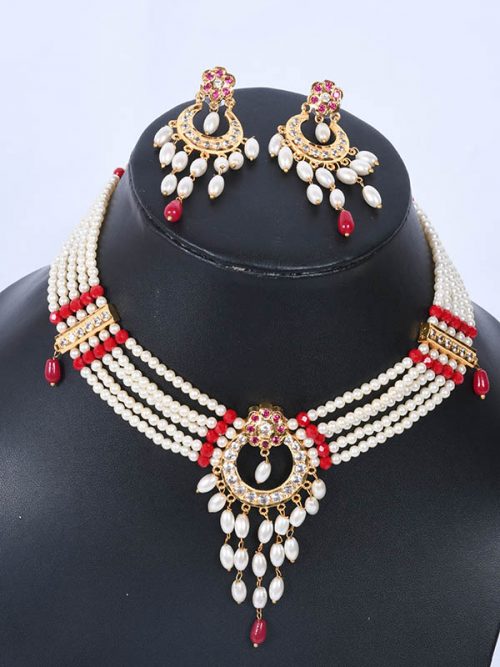 Rajwadi  jadau Cheekset Jewellery - Image 2